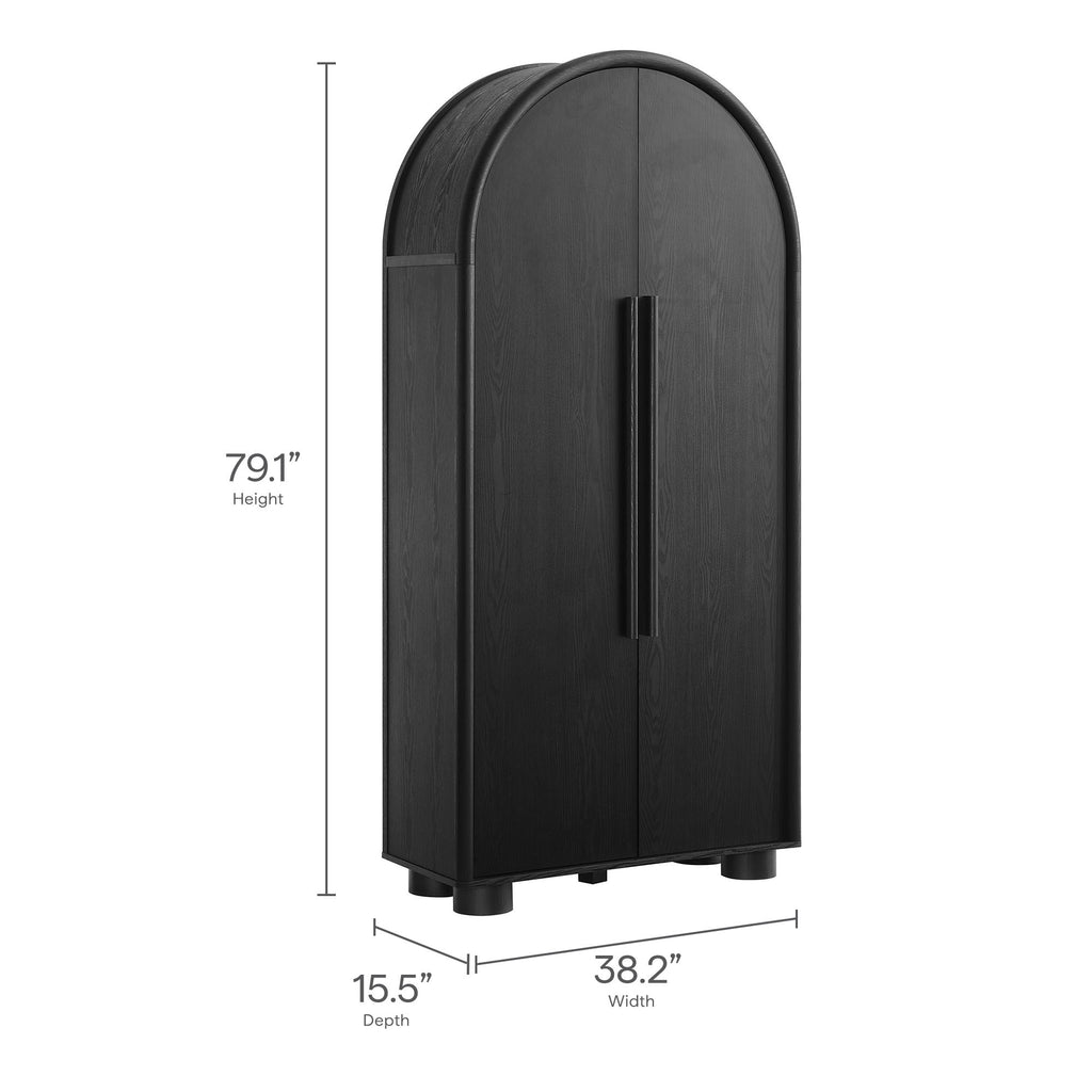 Bellamy Tall Arched Storage Cabinet - Black
