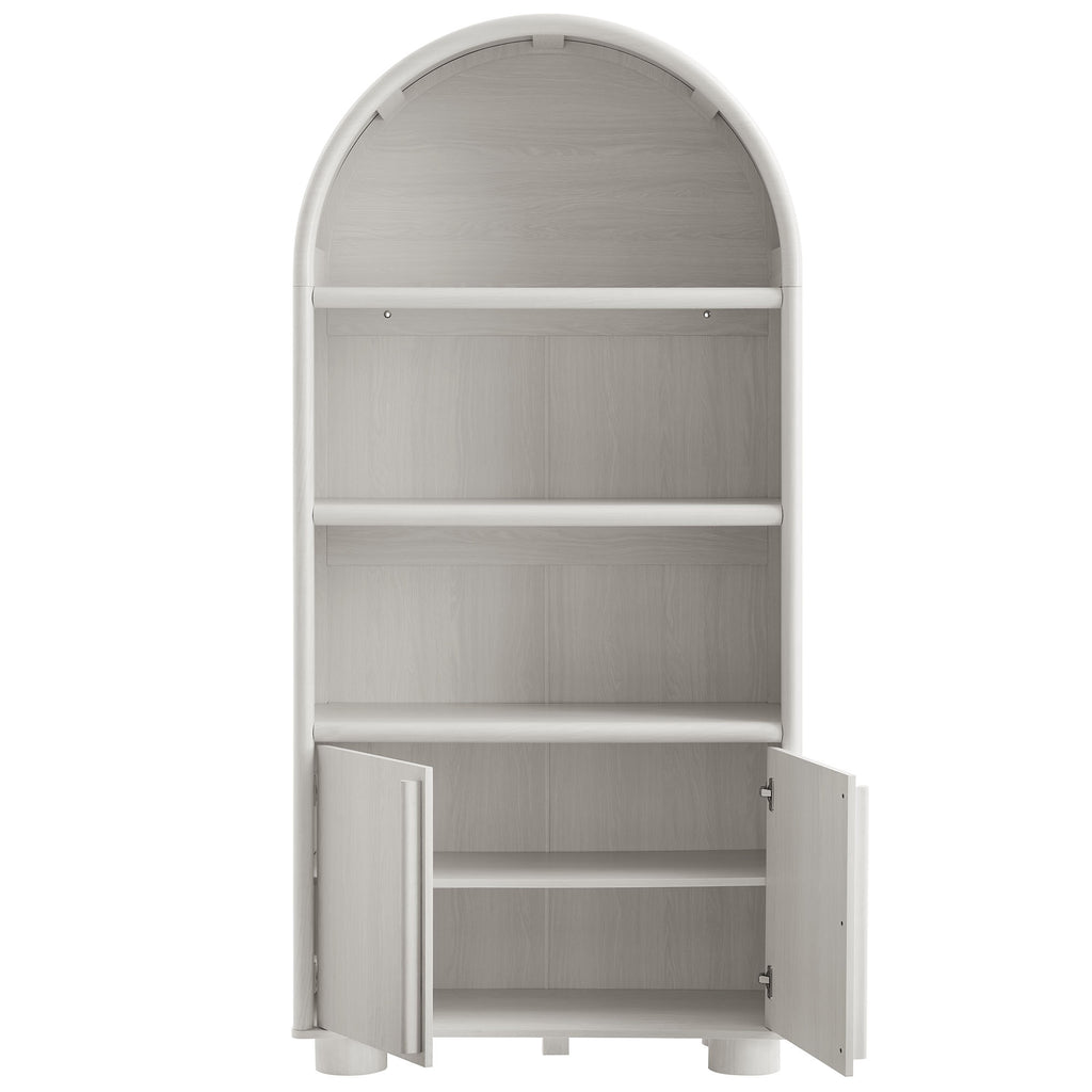 Bellamy Tall Arched Display Cabinet Bookcase - Ash