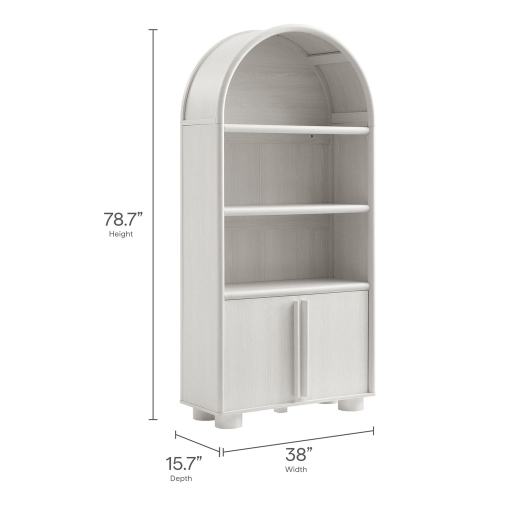 Bellamy Tall Arched Display Cabinet Bookcase - Ash