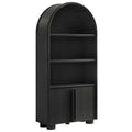 Bellamy Tall Arched Display Cabinet Bookcase - Black Oak