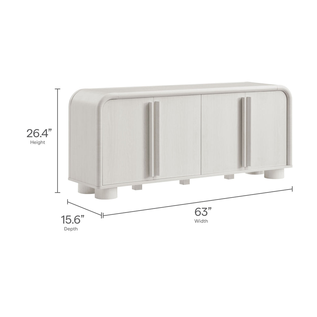 Bellamy Curved 4-Door Sideboard Cabinet - Ash