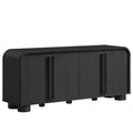 Bellamy Curved 4-Door Sideboard Cabinet - Black Oak