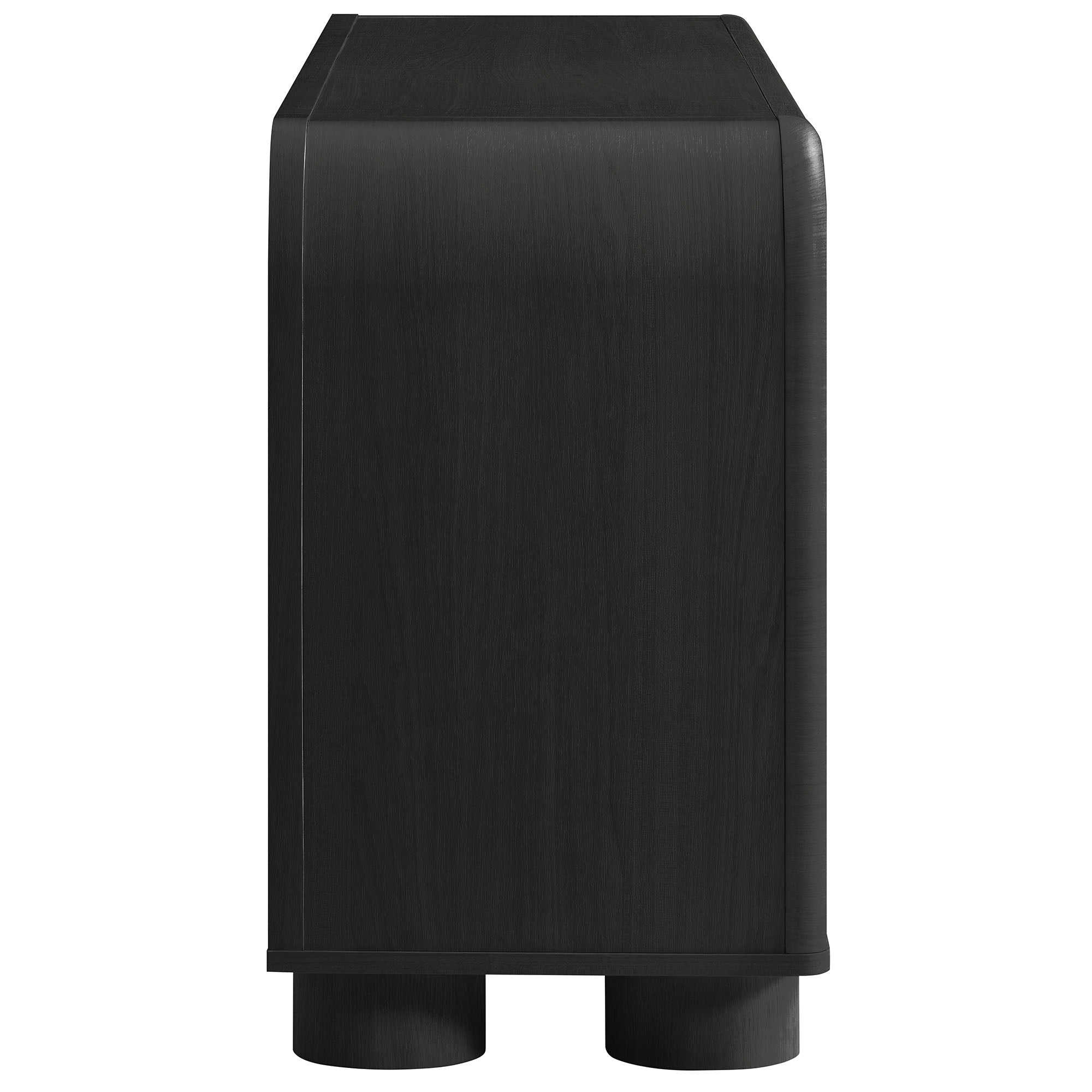 Bellamy Curved 4-Door Sideboard Cabinet - Black Oak