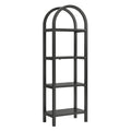 Vexley 72 Inch Tall Narrow Arched Bookshelf - Black