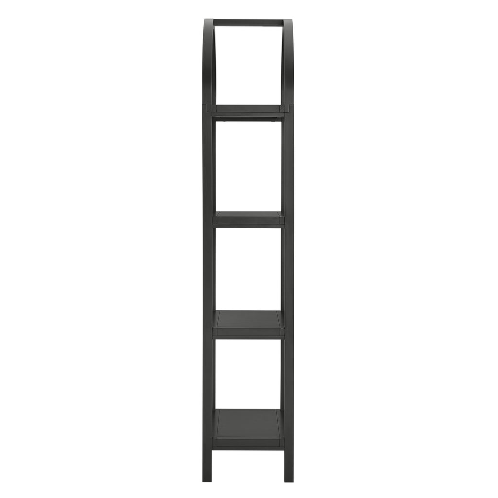 Vexley 72 Inch Tall Narrow Arched Bookshelf - Black