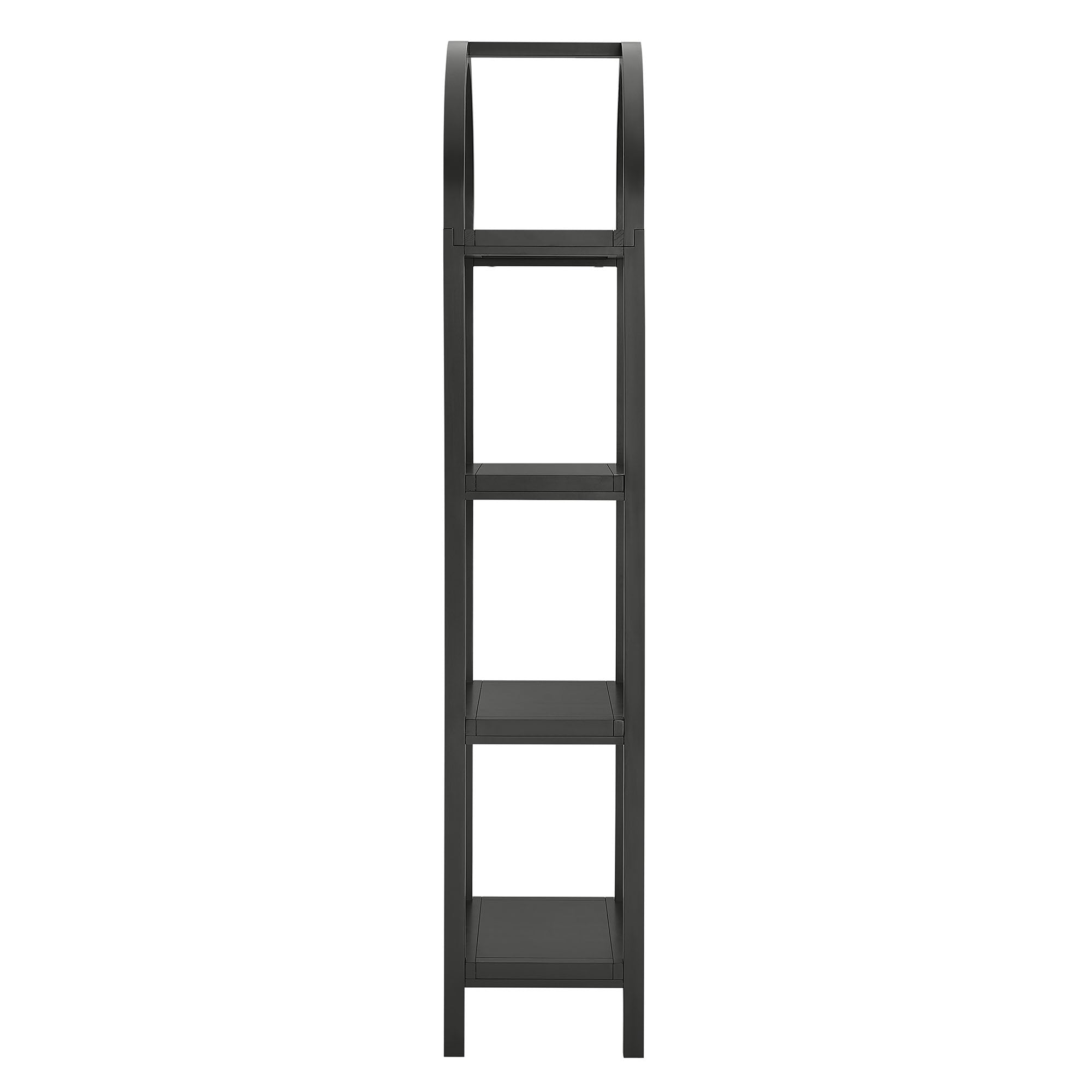 Vexley 72 Inch Tall Narrow Arched Bookshelf - Black
