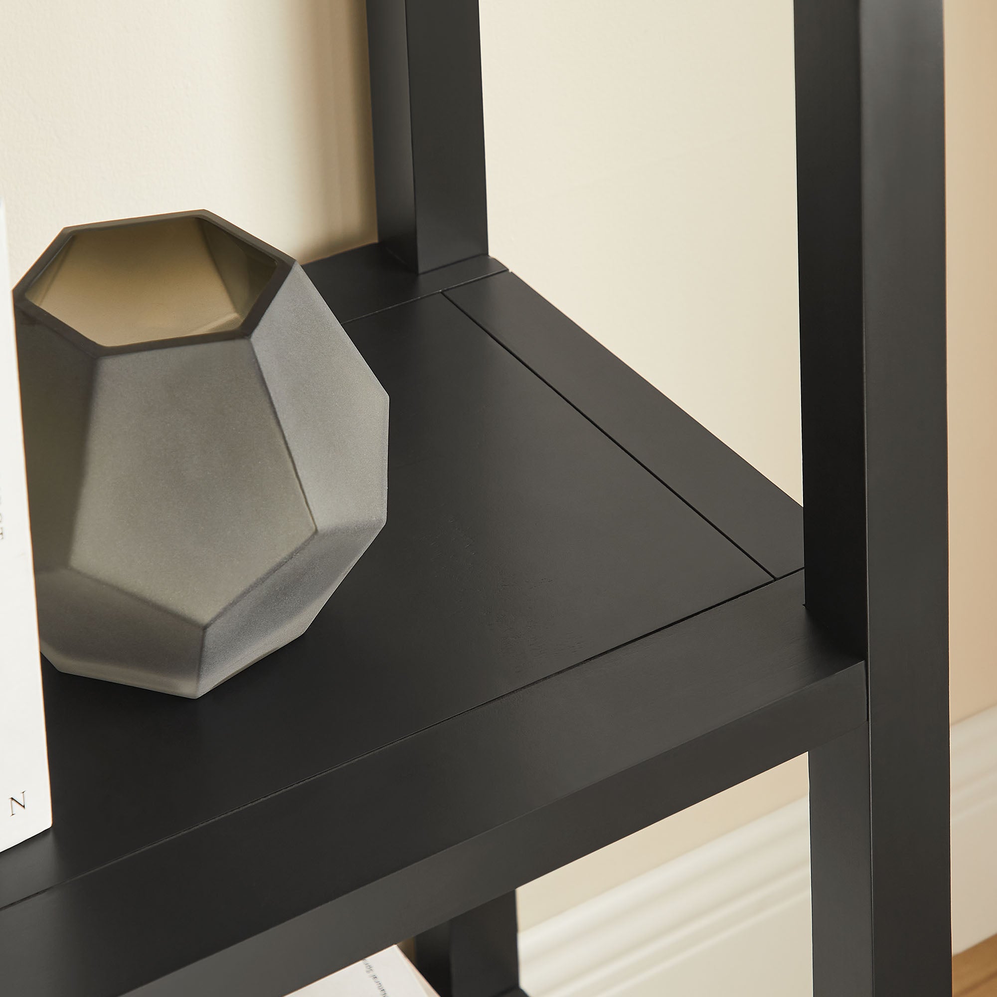Vexley 72 Inch Tall Narrow Arched Bookshelf - Black