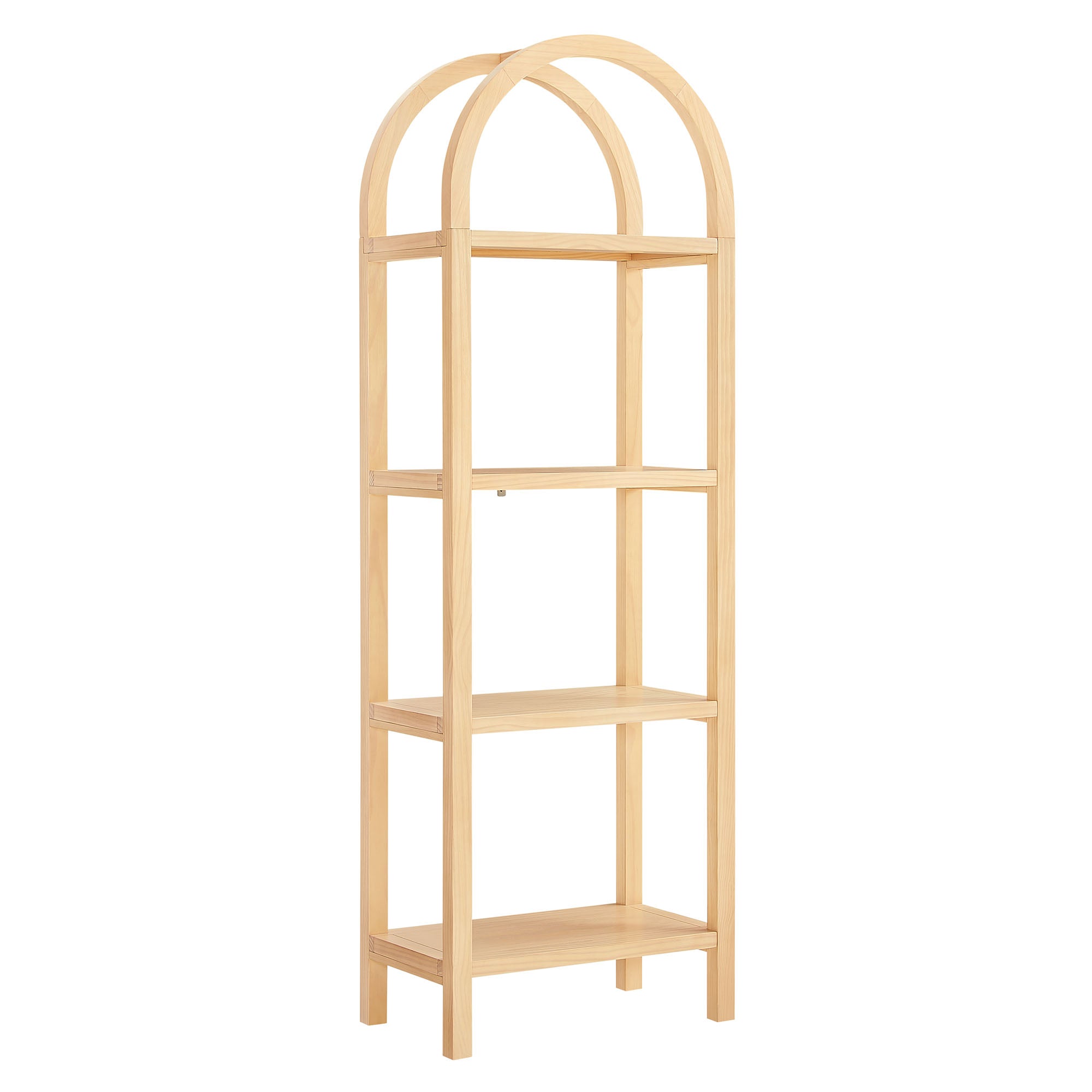 Vexley 72 Inch Tall Narrow Arched Bookshelf - Natural