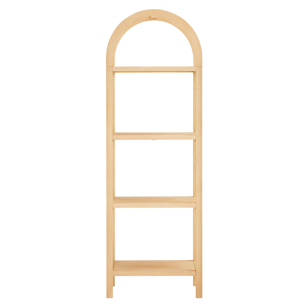 Vexley 72 Inch Tall Narrow Arched Bookshelf - Natural