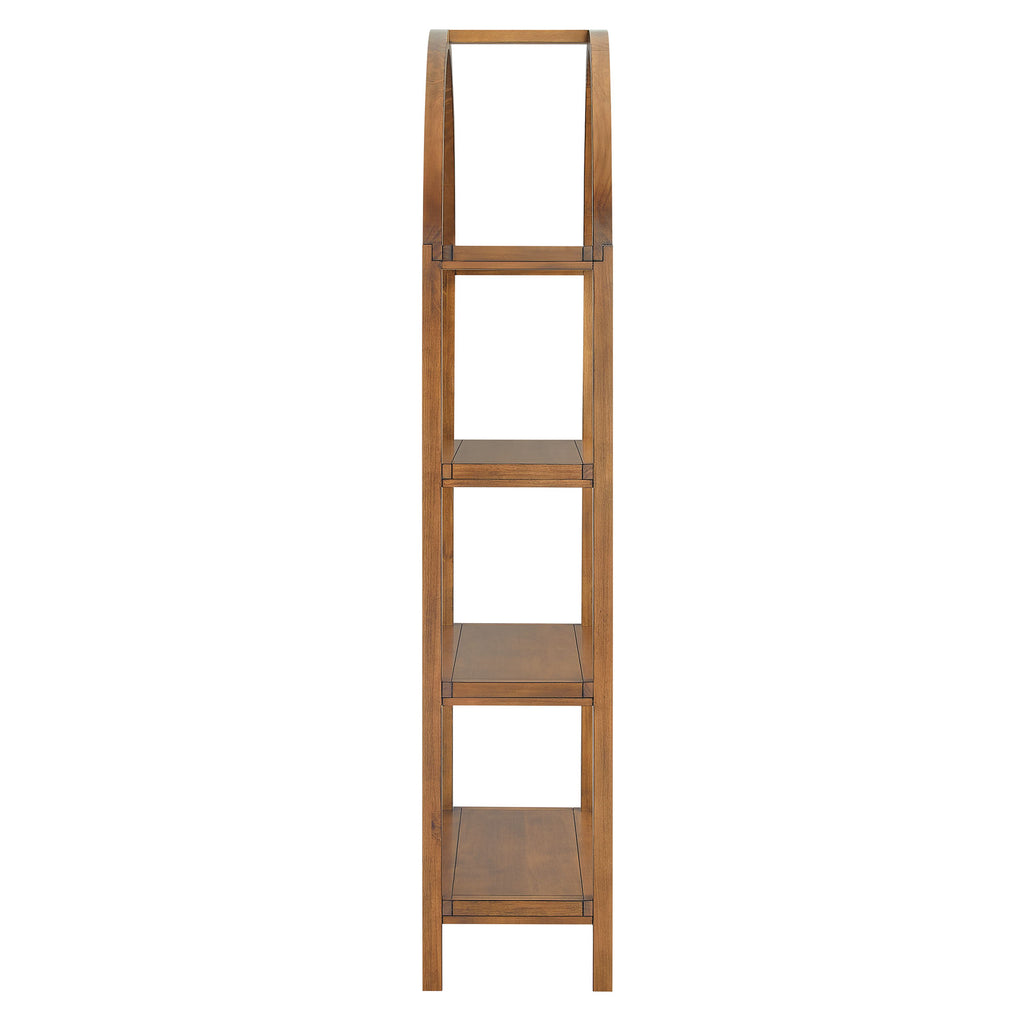Vexley 72 Inch Tall Narrow Arched Bookshelf - Walnut