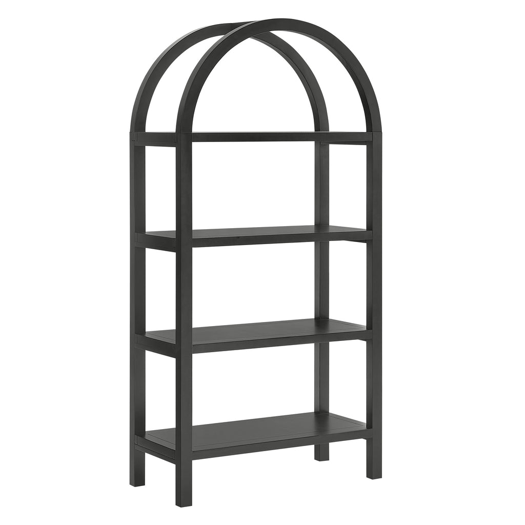Vexley 60 Inch Arched Bookshelf - Black