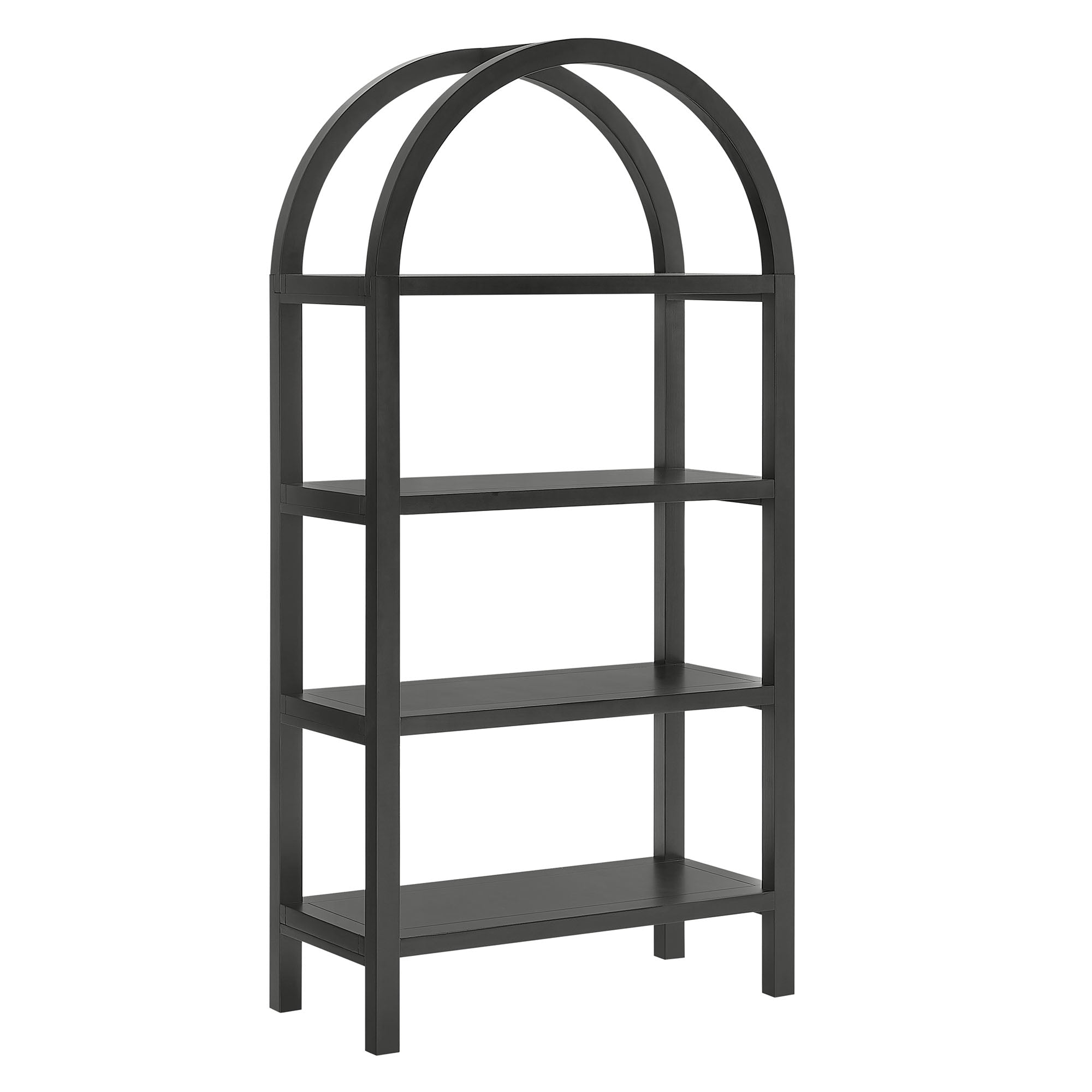 Vexley 60 Inch Arched Bookshelf - Black