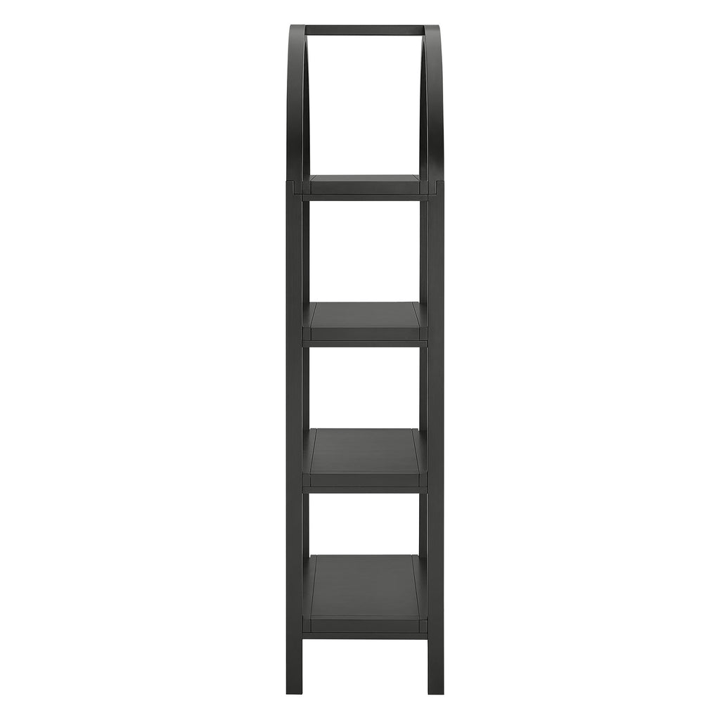 Vexley 60 Inch Arched Bookshelf - Black