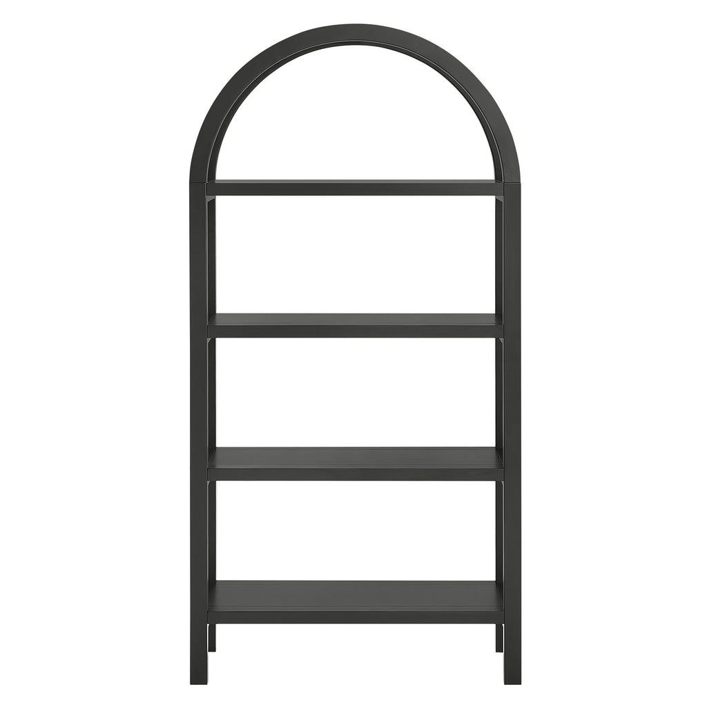 Vexley 60 Inch Arched Bookshelf - Black