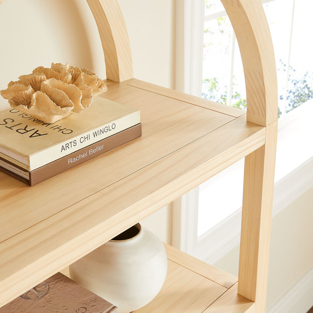 Vexley 60 Inch Arched Bookshelf - Natural