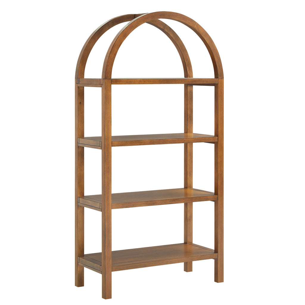 Vexley 60 Inch Arched Bookshelf - Walnut
