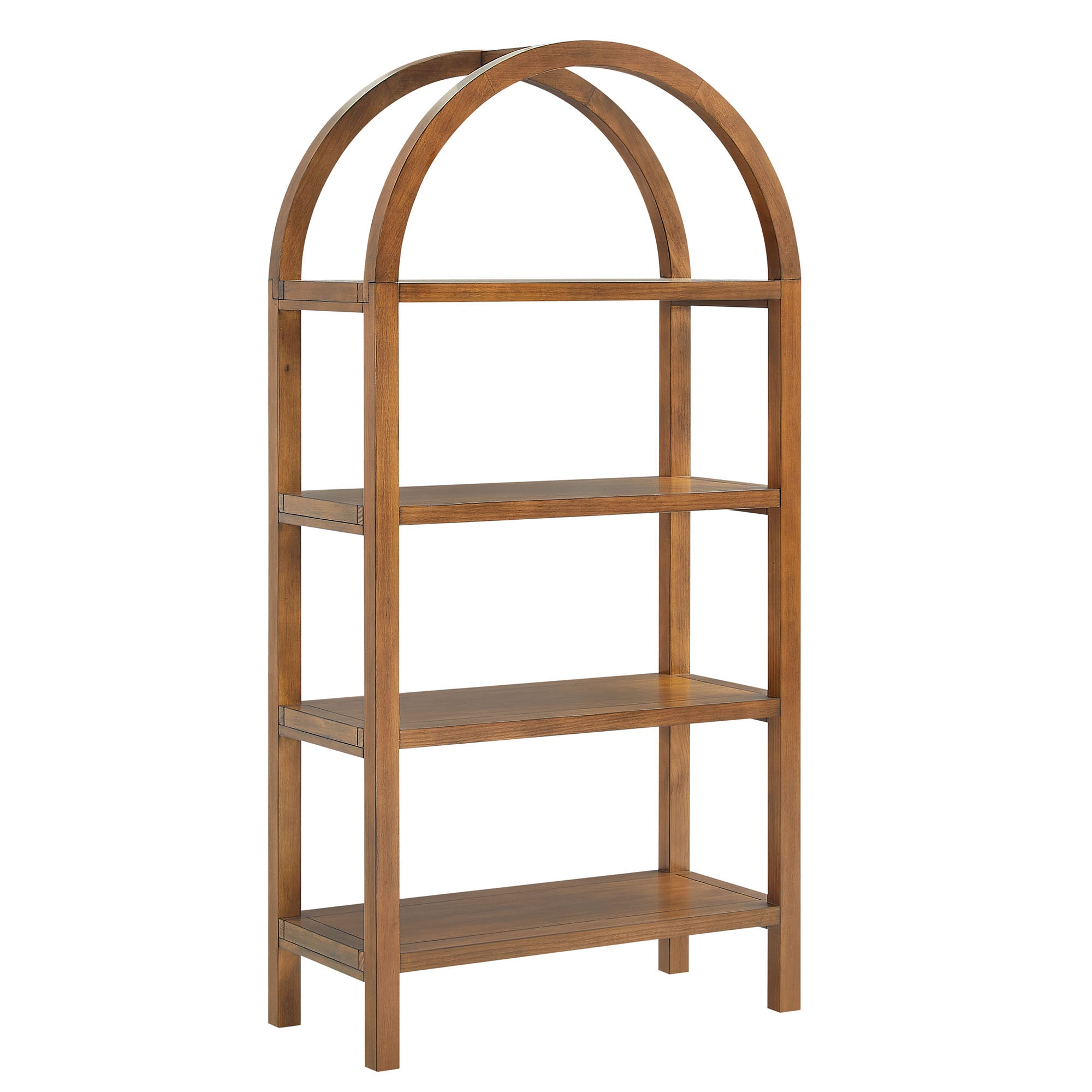 Vexley 60 Inch Arched Bookshelf - Walnut