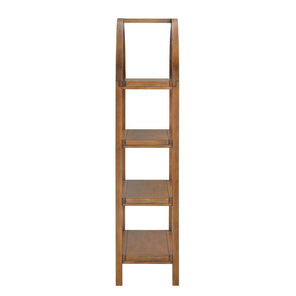 Vexley 60 Inch Arched Bookshelf - Walnut