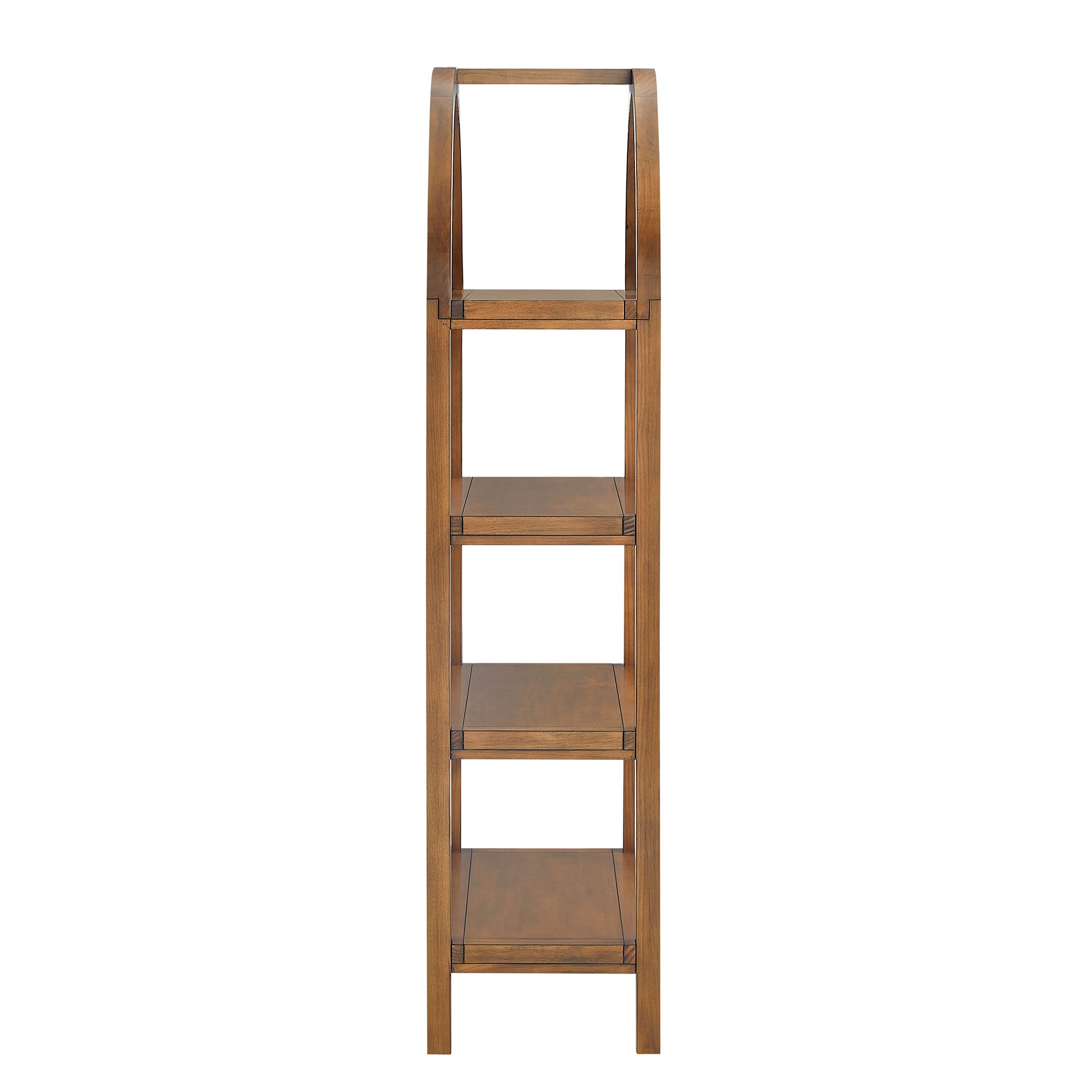 Vexley 60 Inch Arched Bookshelf - Walnut