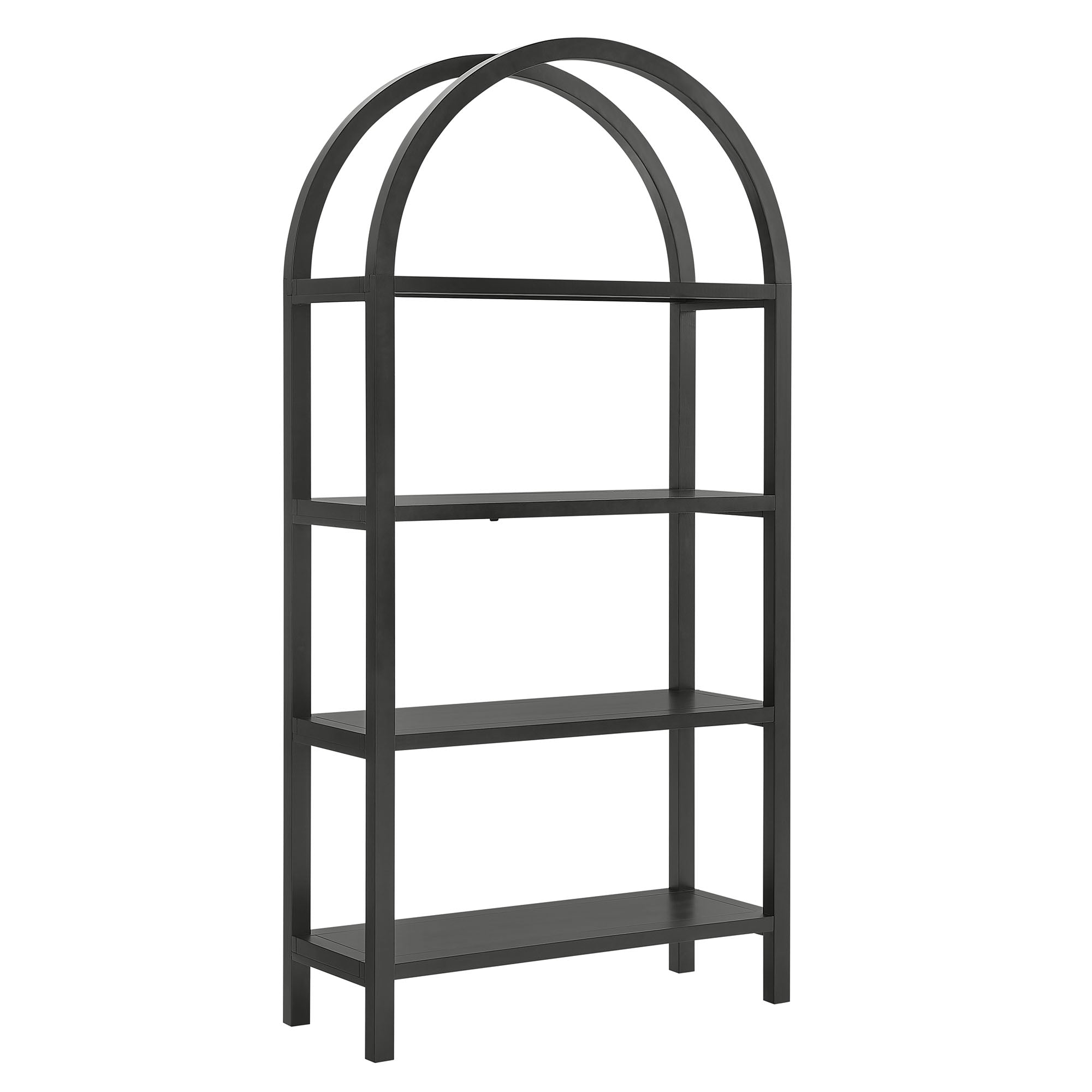 Vexley 72 Inch Large Arched Bookshelf - Black