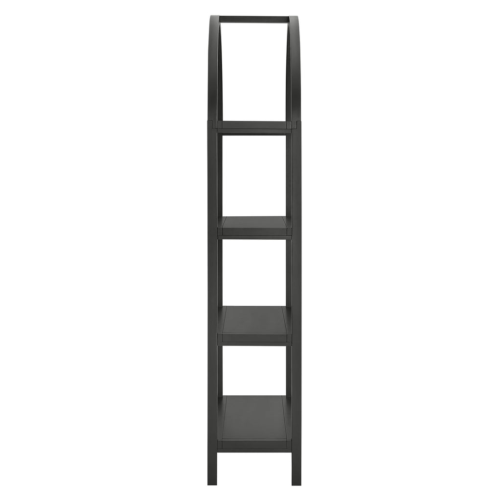 Vexley 72 Inch Large Arched Bookshelf - Black