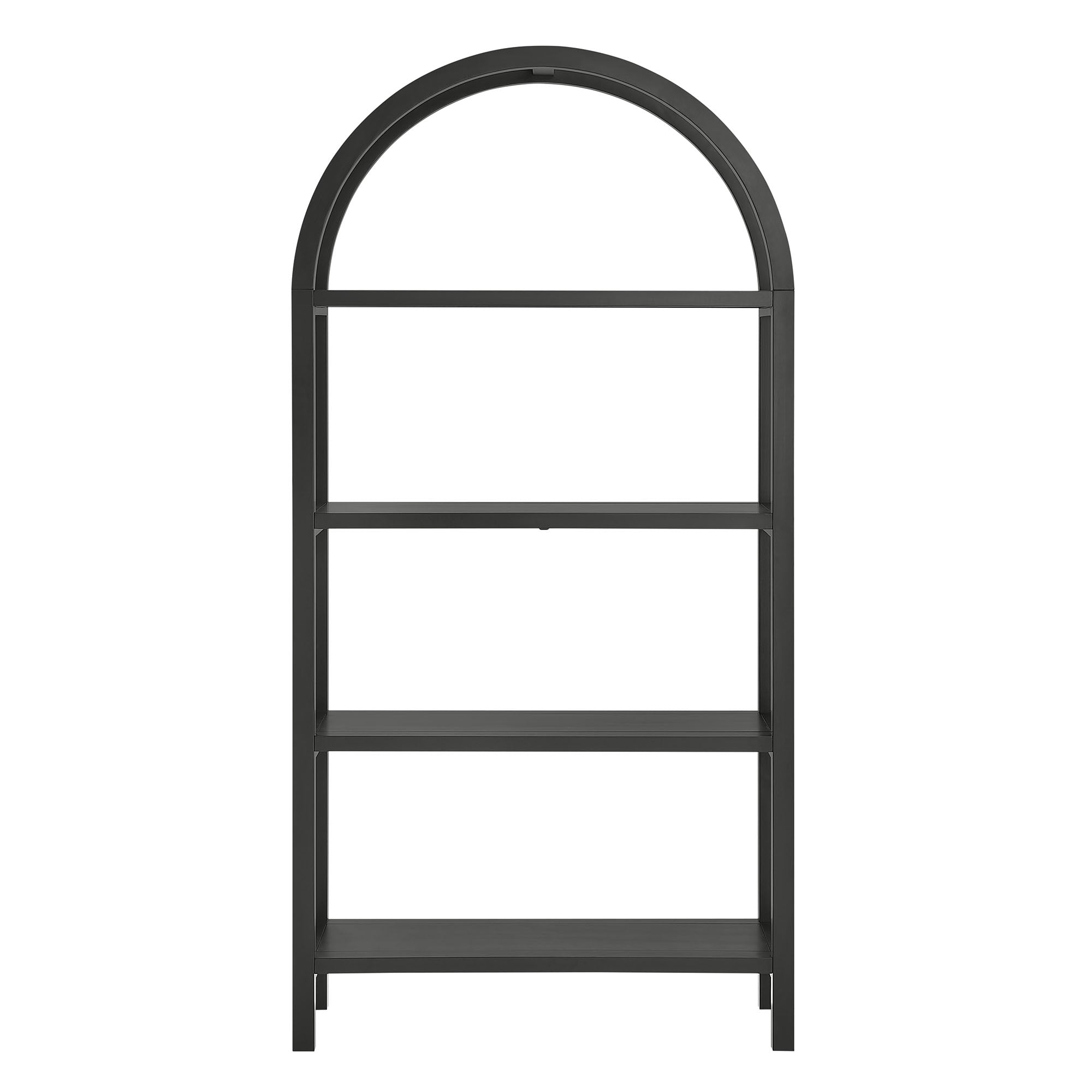 Vexley 72 Inch Large Arched Bookshelf - Black