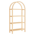 Vexley 72 Inch Large Arched Bookshelf - Natural