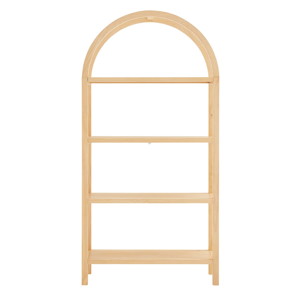 Vexley 72 Inch Large Arched Bookshelf - Natural