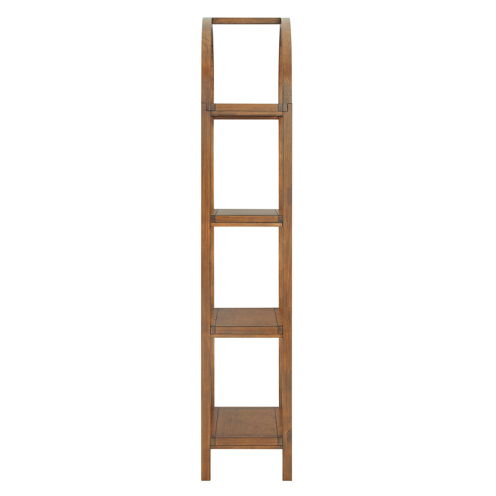 Vexley 72 Inch Large Arched Bookshelf - Walnut