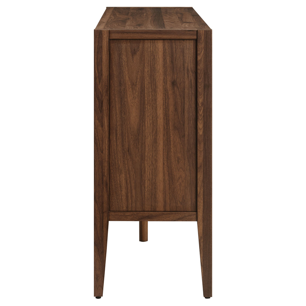 Nell 72" Glass Door Sideboard Storage Display Cabinet - Walnut