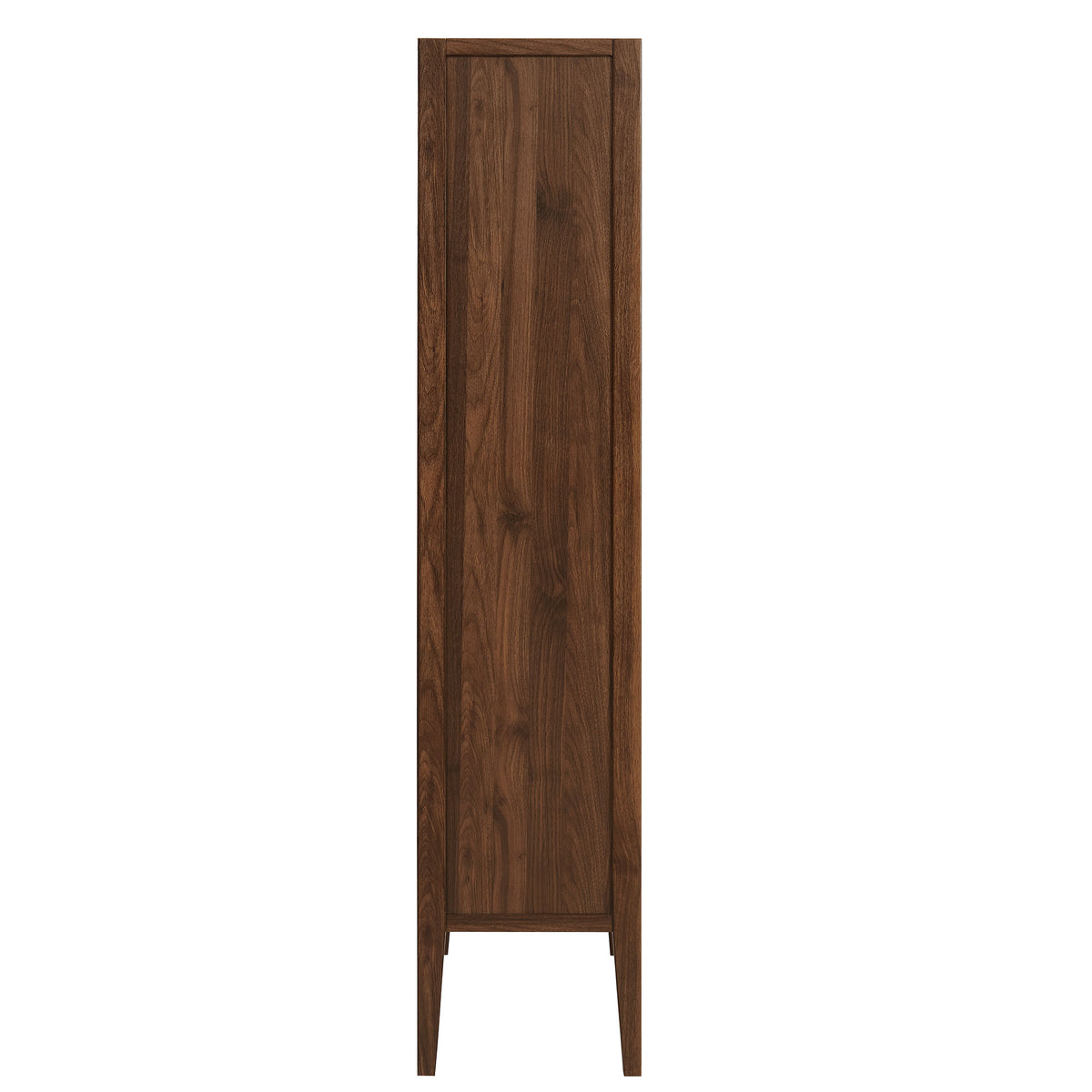 Nell 71" Glass Door Tall Display Storage Cabinet - Walnut