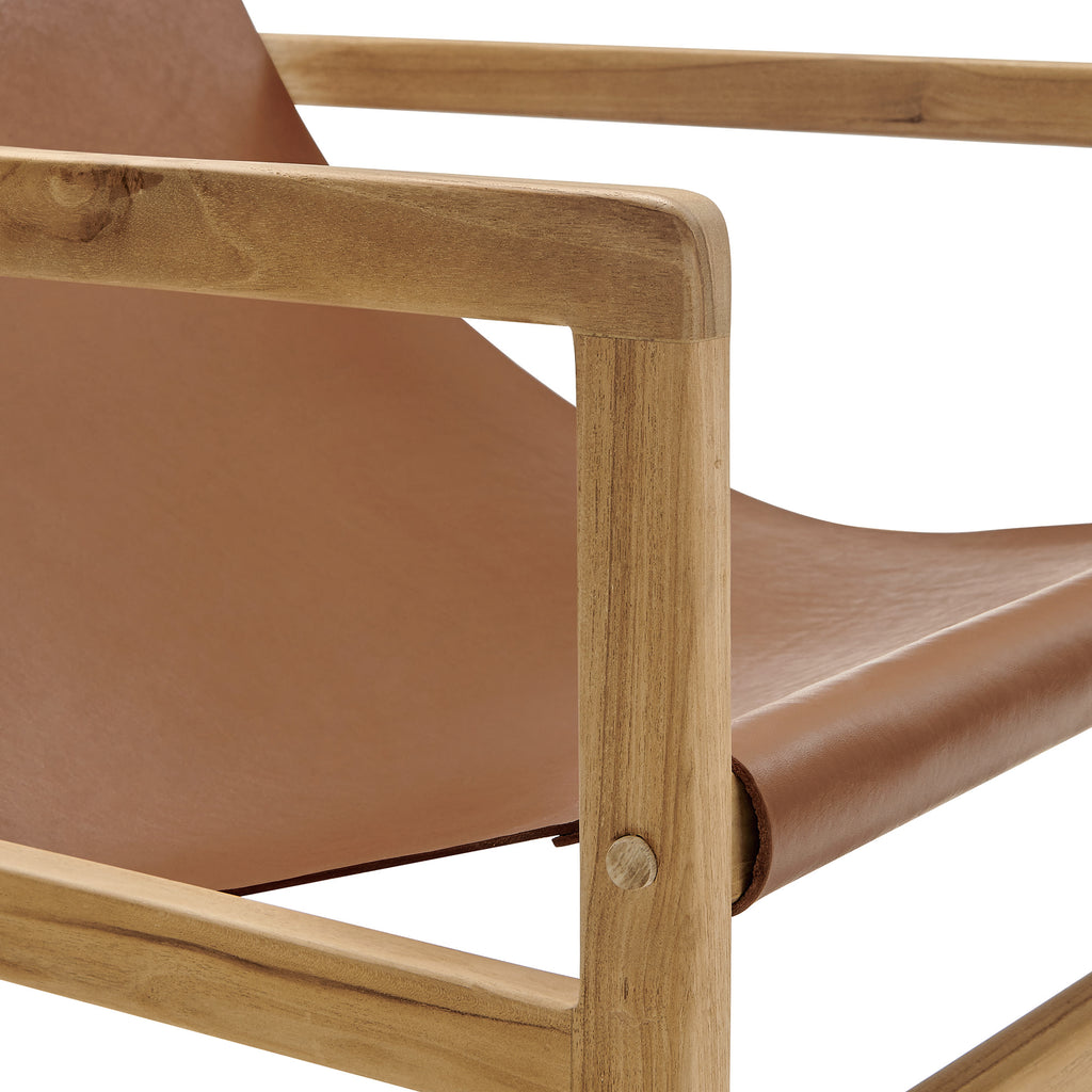 Sonora Leather Sling Chair - Chestnut Tan