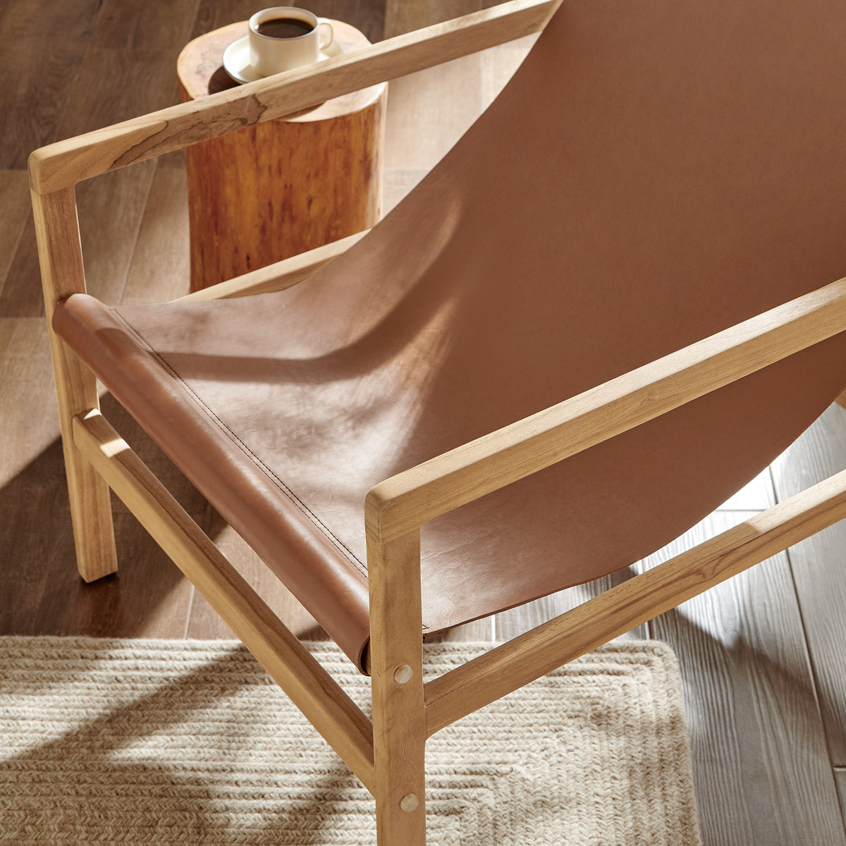 Sonora Leather Sling Chair - Chestnut Tan