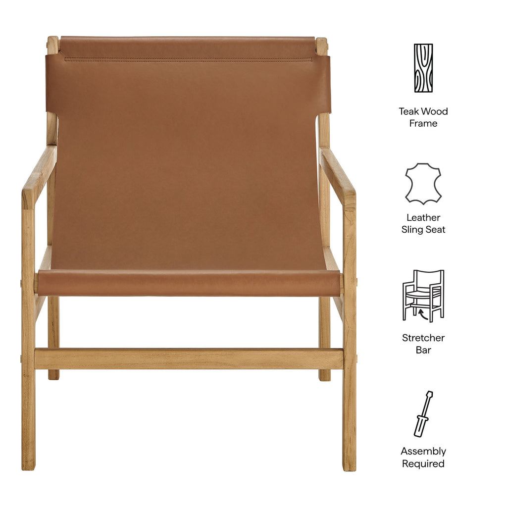 Sonora Leather Sling Chair - Chestnut Tan