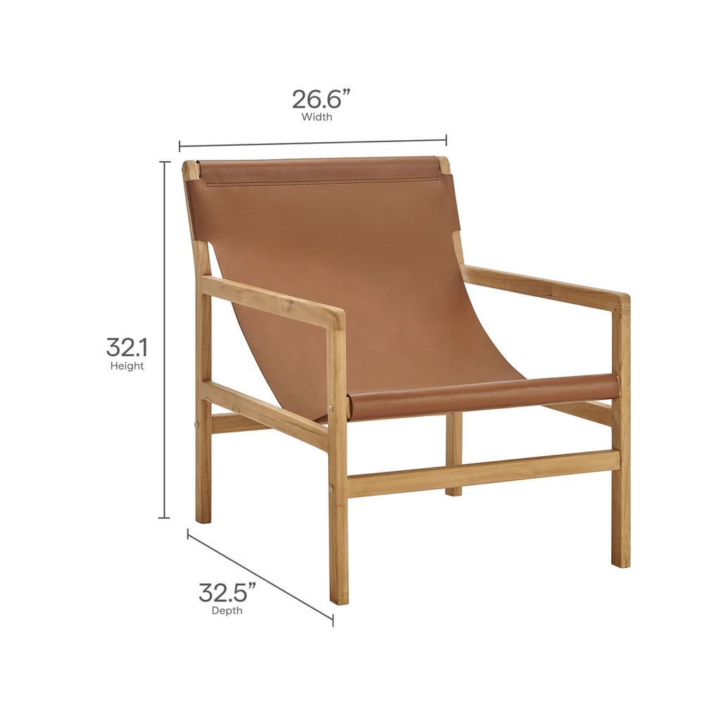 Sonora Leather Sling Chair - Chestnut Tan