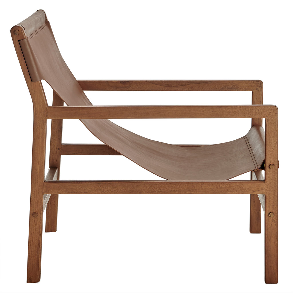 Sonora Leather Sling Chair - Nutmeg Brown