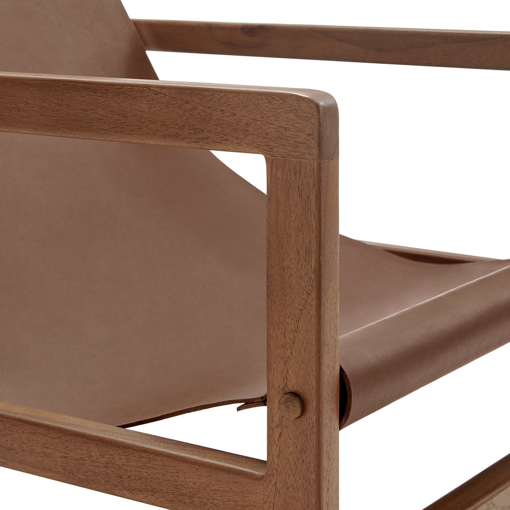 Sonora Leather Sling Chair - Nutmeg Brown