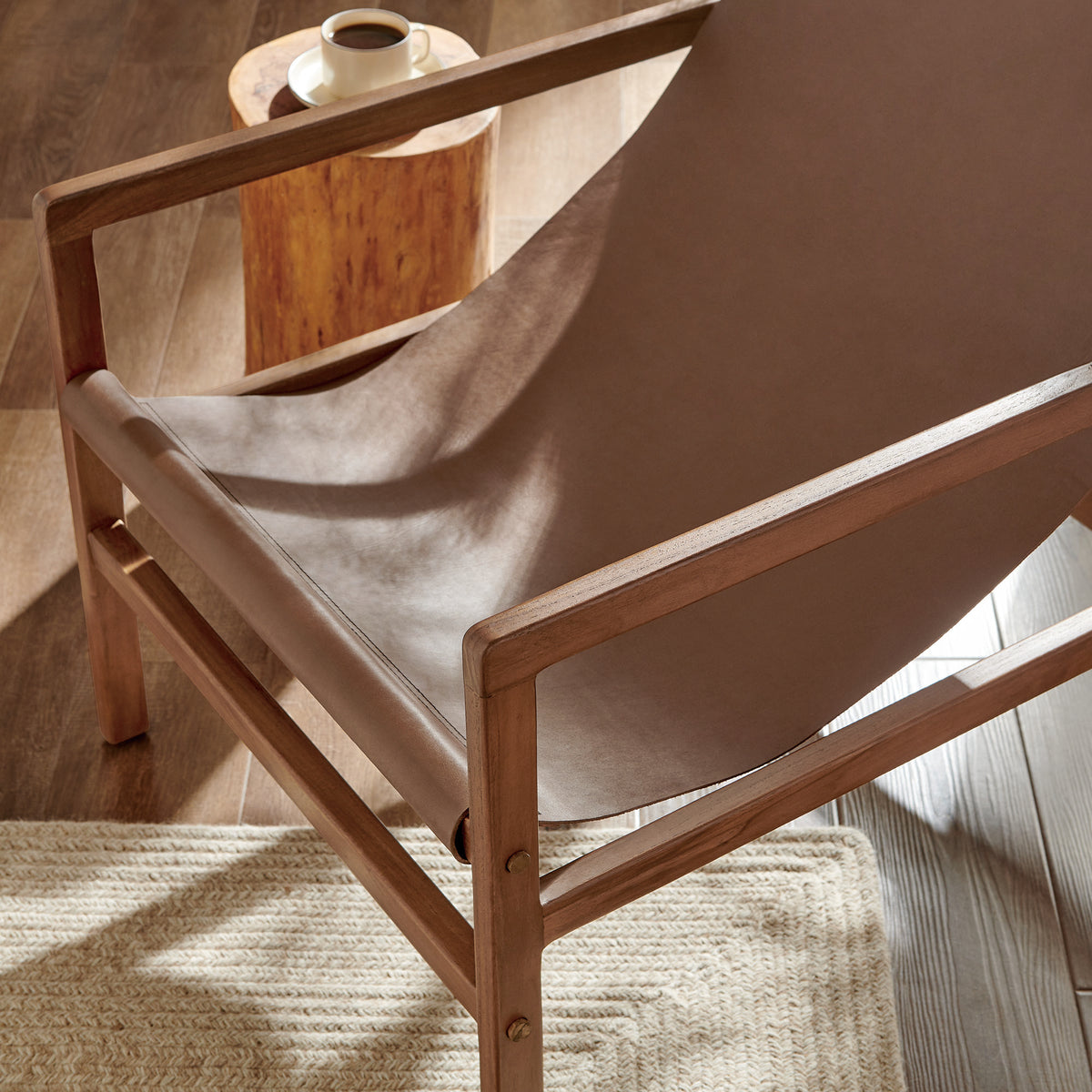 Sonora Leather Sling Chair - Nutmeg Brown