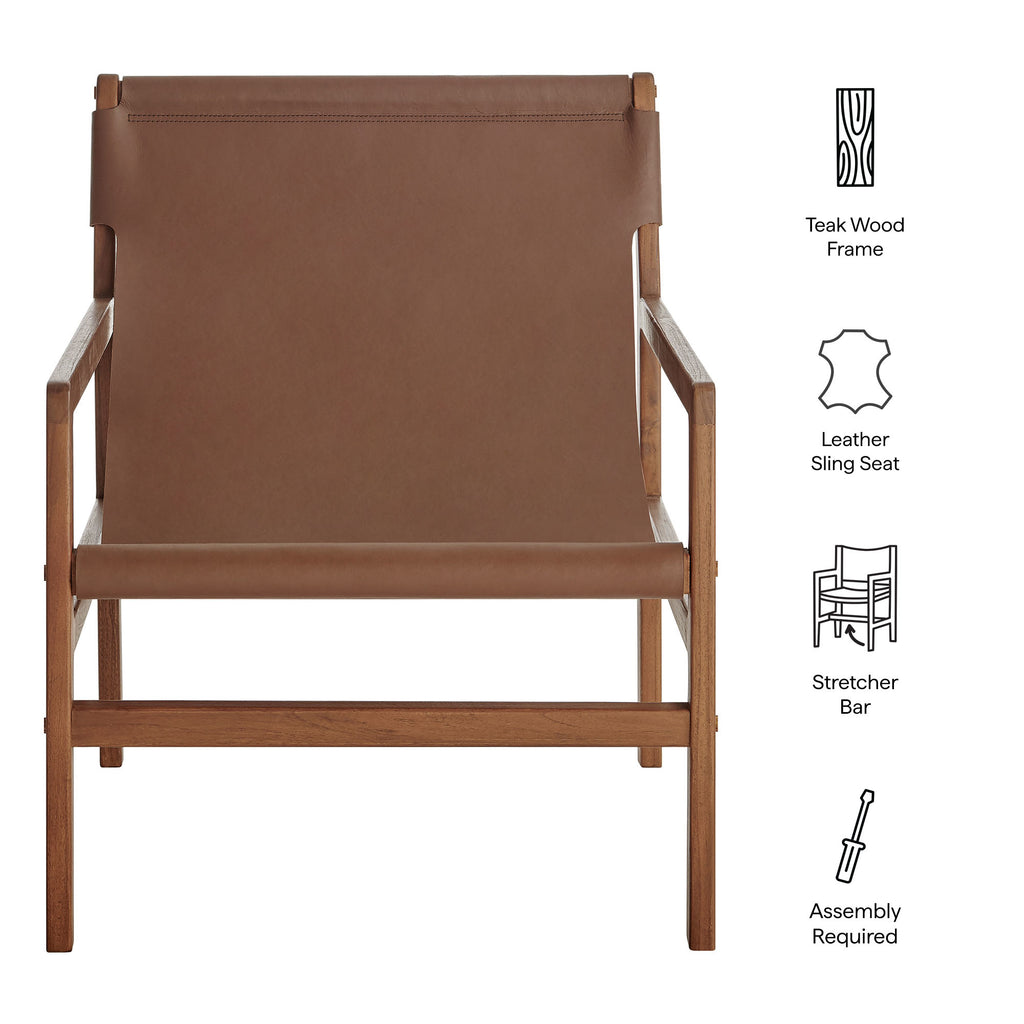 Sonora Leather Sling Chair - Nutmeg Brown