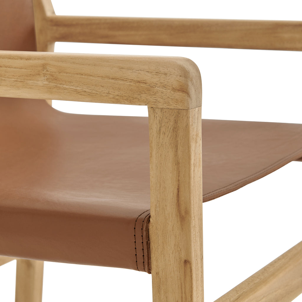 Sonora Leather Dining Chair - Chestnut Tan