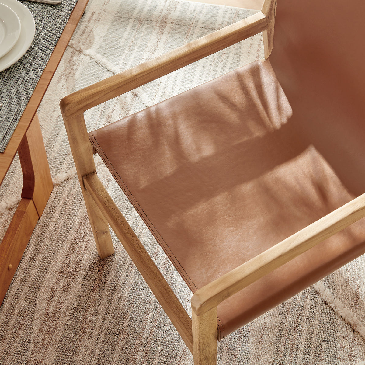 Sonora Leather Dining Chair - Chestnut Tan