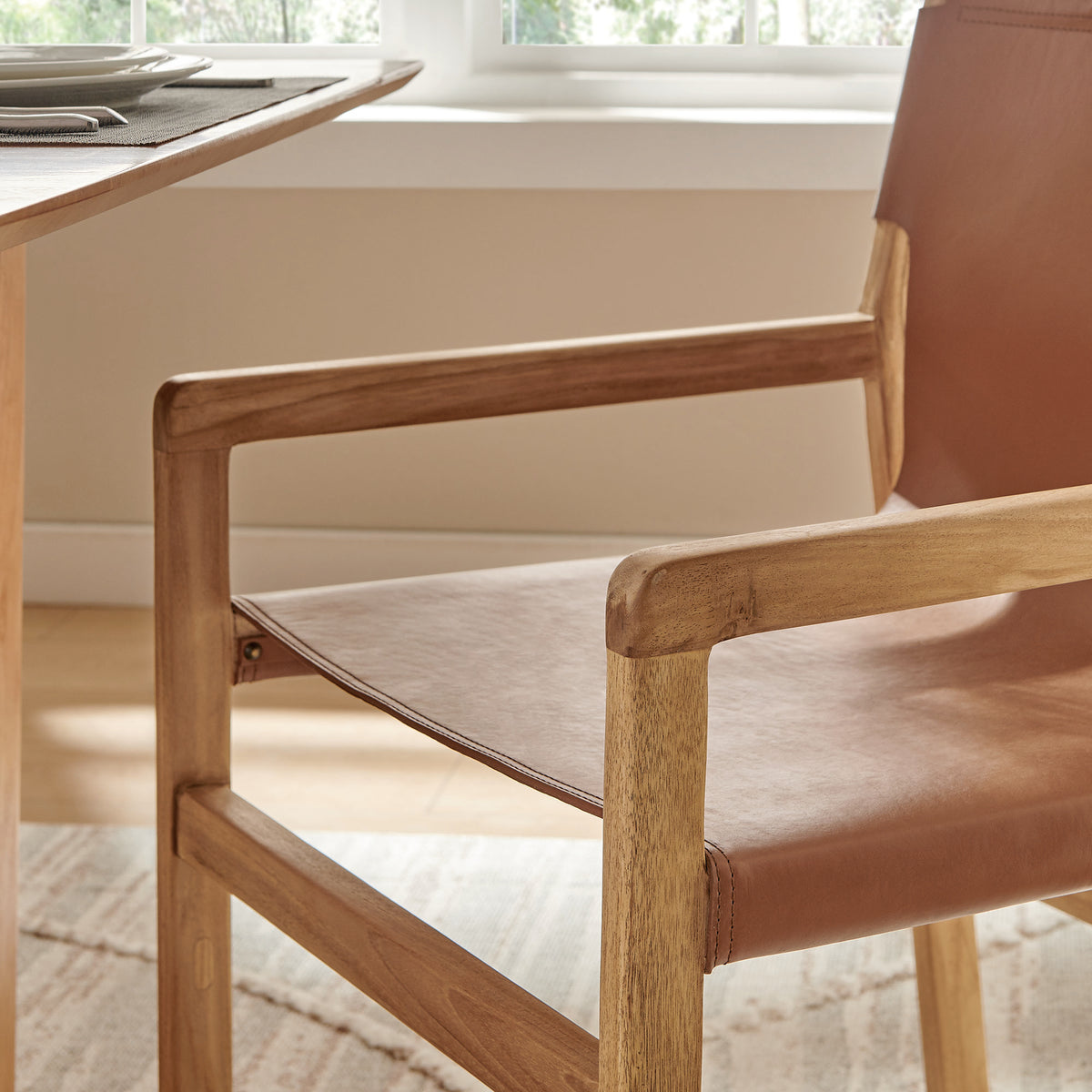 Sonora Leather Dining Chair - Chestnut Tan