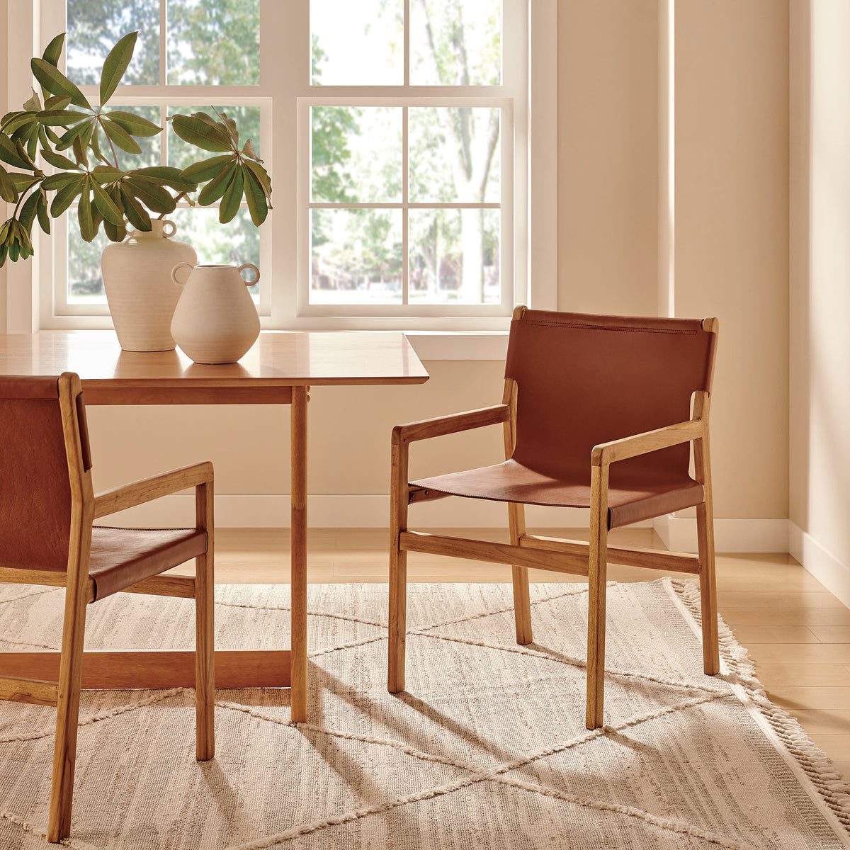 Sonora Leather Dining Chair - Chestnut Tan