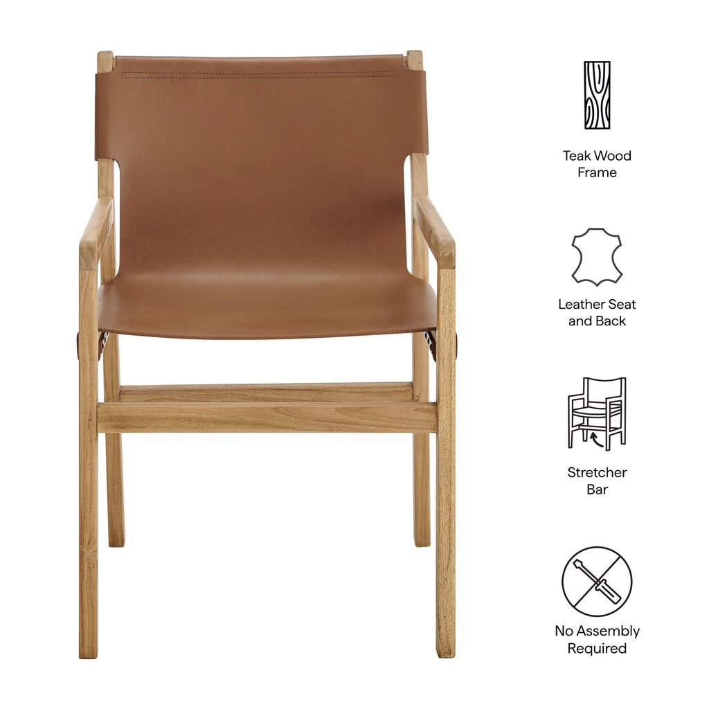 Sonora Leather Dining Chair - Chestnut Tan