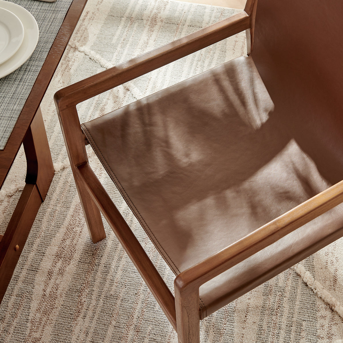 Sonora Leather Dining Chair - Nutmeg Brown