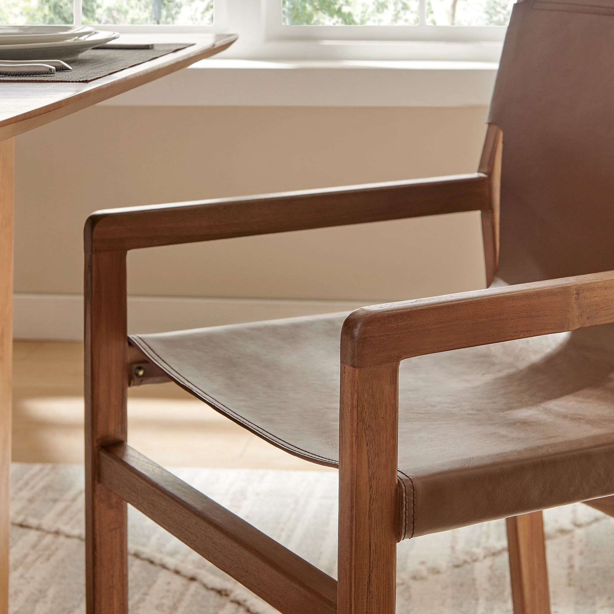 Sonora Leather Dining Chair - Nutmeg Brown
