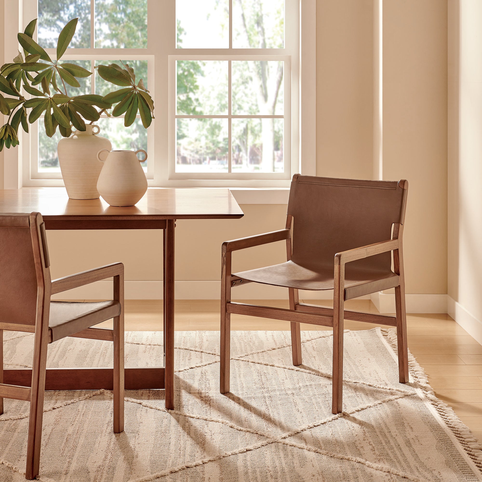 Sonora Leather Dining Chair - Nutmeg Brown