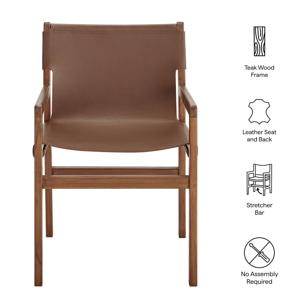 Sonora Leather Dining Chair - Nutmeg Brown