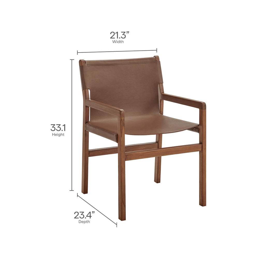 Sonora Leather Dining Chair - Nutmeg Brown