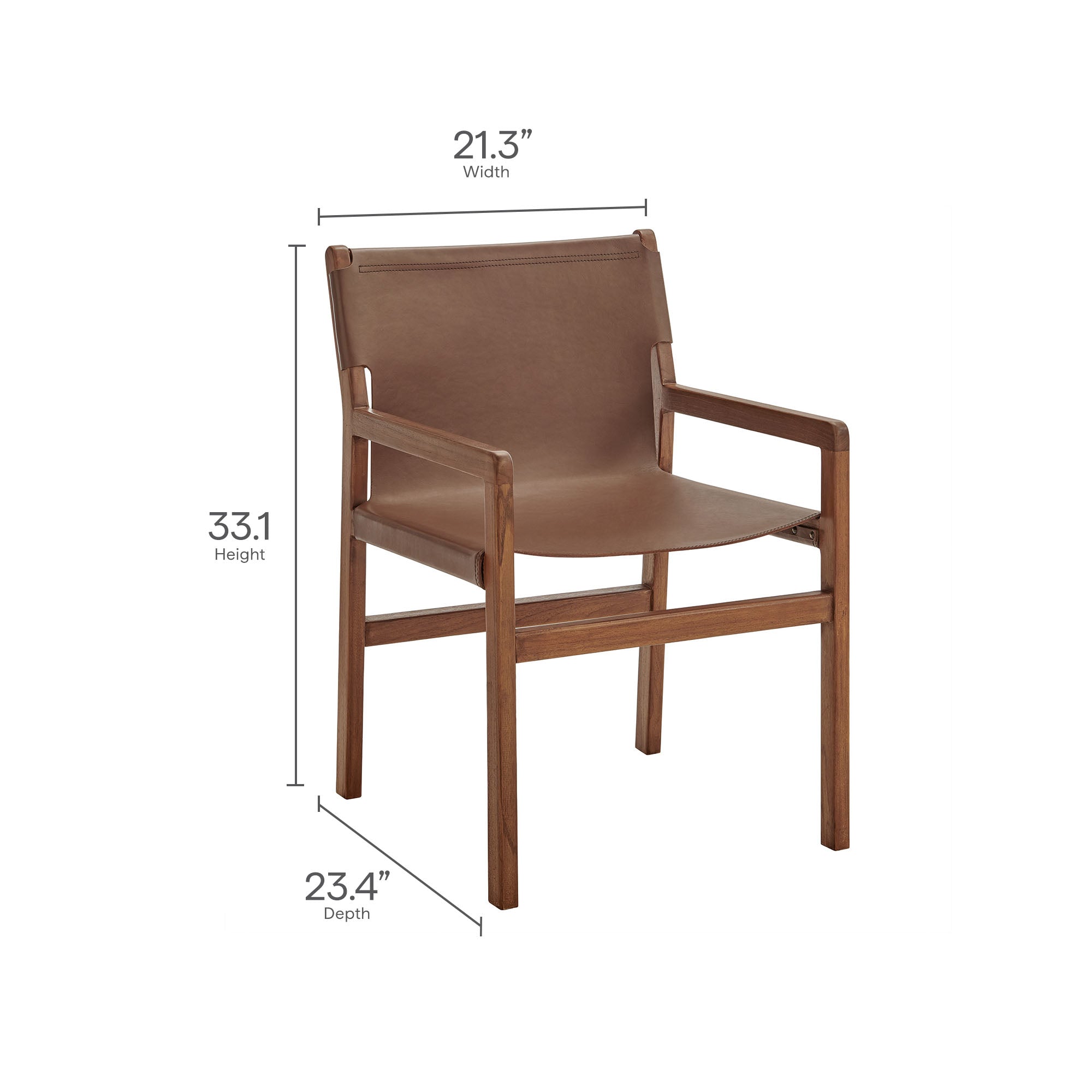 Sonora Leather Dining Chair - Nutmeg Brown